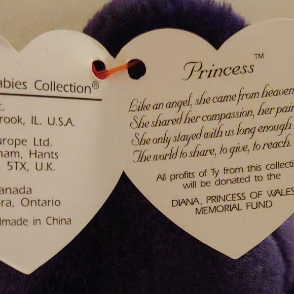 NEW Ty 1st Edition 1997 Princess Diana Beanie Baby-Very Rare - Picture 6 of 10
